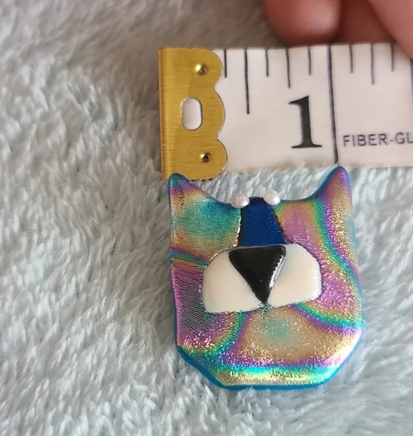 Vintage Colorful Cat Brooch - Picture 3 of 4